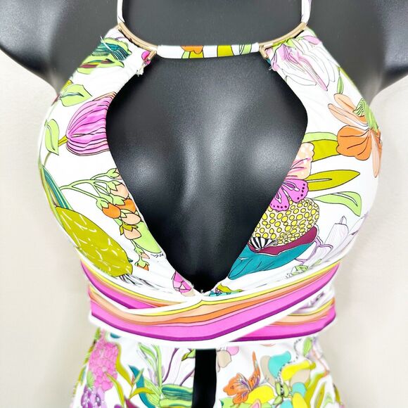 NEW Trina Turk Bathing Suit Sz 6 Key West Botanical Floral One Piece Swimsuit - Picture 5 of 13